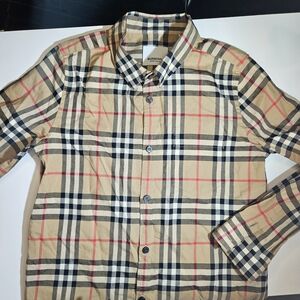 Burberry Tan Checkered Shirt with Black and Red